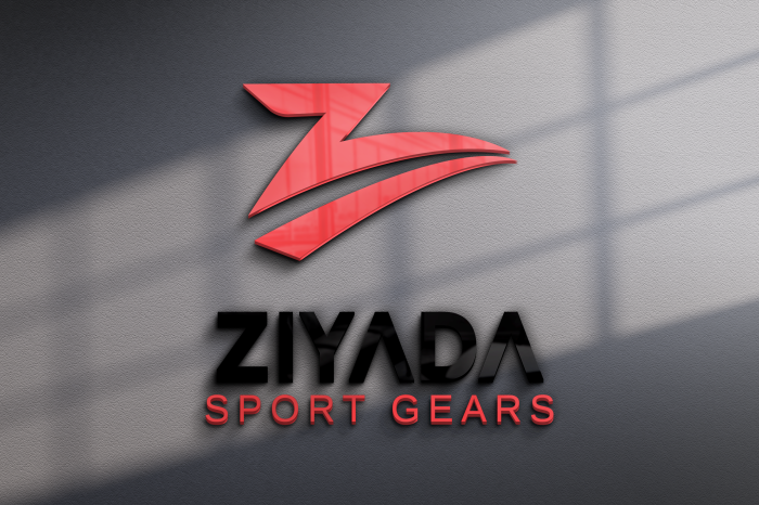 mockup logo tembok ziyada 3d ziyadasport.com